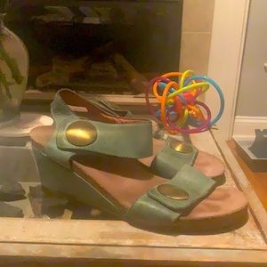 Taos leather wedge sandals